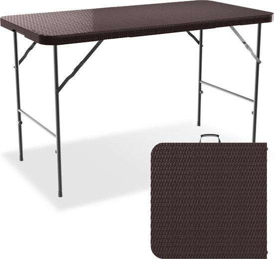 Tisch Klappbar günstig Kaufen-LifeGoods Klapptisch - Zusammenklappbarer Tisch - 120 cm - Verstellbarer Klapptisch - Campingtisch - 4 Personen - Braun. LifeGoods Klapptisch - Zusammenklappbarer Tisch - 120 cm - Verstellbarer Klapptisch - Campingtisch - 4 Personen - Braun <![CDATA[Sie s