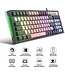 Fuegobird V600 Membrane Gaming Tastaturen - Kabelgebundene Tastatur - RGB Beleuchtung - 96 Tasten - Grau weiß