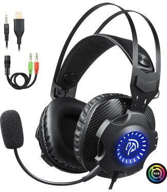 EasySMX EasySMX VIP-003S Over-Ear Stereo Gaming-Headset mit Mikrofon und RGB-LED-Beleuchtung, schwarz