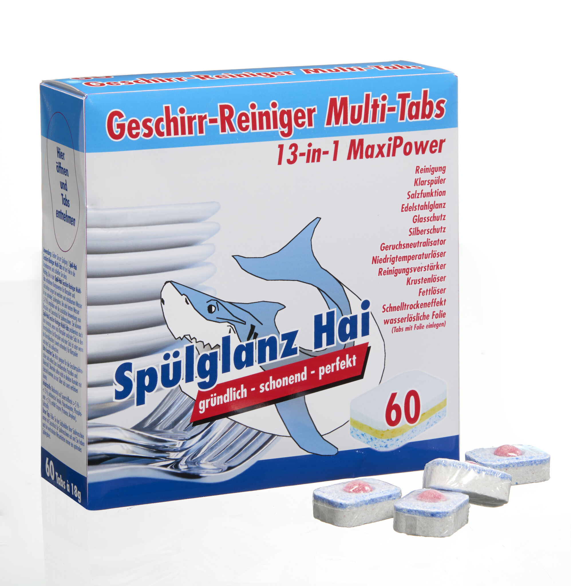 Kein günstig Kaufen-Geschirrspüler-Tabletten 13-in-1 60 Stück. Geschirrspüler-Tabletten 13-in-1 60 Stück <![CDATA[* Klarspüler, Salz und Silber-/Glasschutz in einem * Anhaftende Lebensmittel sind kein Problem * Für einen streifenfreien Glanz * Mit wasse