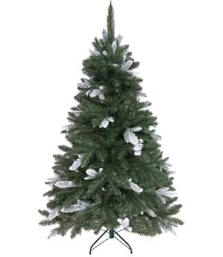 PristinePine PristinePine Full Künstlicher Weihnachtsbaum mit Schnee 210cm - Stabiler Weihnachtsbaum - Metallsockel - Schnell aufzustellen