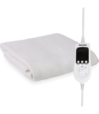 Auronic Auronic Electric Blanket - 1 Person - verstellbare Fußzone - 70x150cm - mit Eckgummis - Weiß