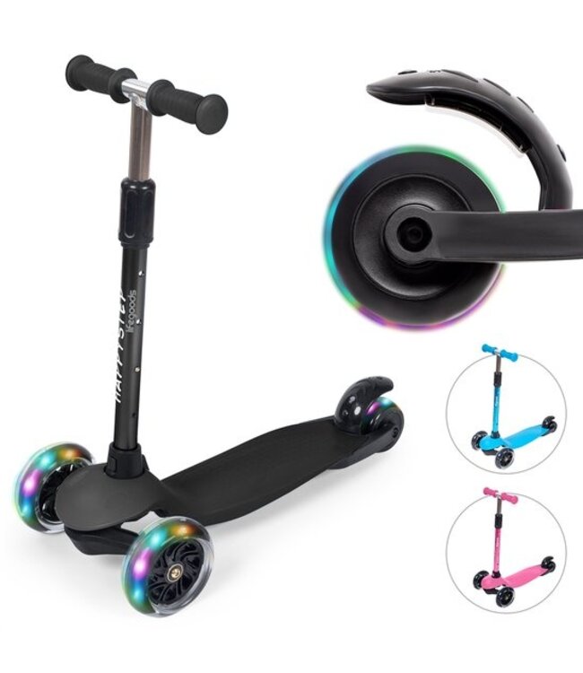 Kinder Scooter Kick Roller mit 3 Rädern und LED Reifen +