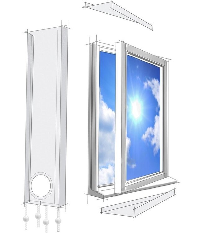 Lifetime Air Fensterdichtungsset für mobile Klimaanlagen - Fenster und Türen - Universal - 220 x 30cm