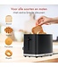 KitchenBrothers Toaster - Toaster - 6 Heizstufen - 2 extra breite Schlitze - 870W - Schwarz