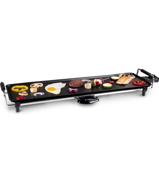 alpina Teppanyaki Grillplaat - 1800 Watt - 70 x 23 cm - Anti-Aanbaklaag - Thermostaat - Fatcollector