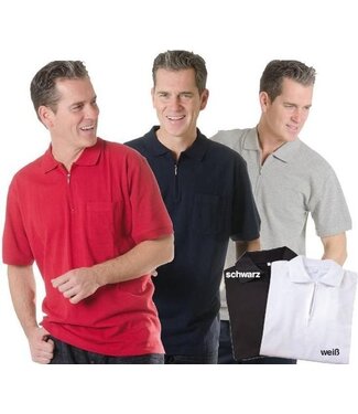 Generic Poloshirt mit Reißverschluss grau Größe M