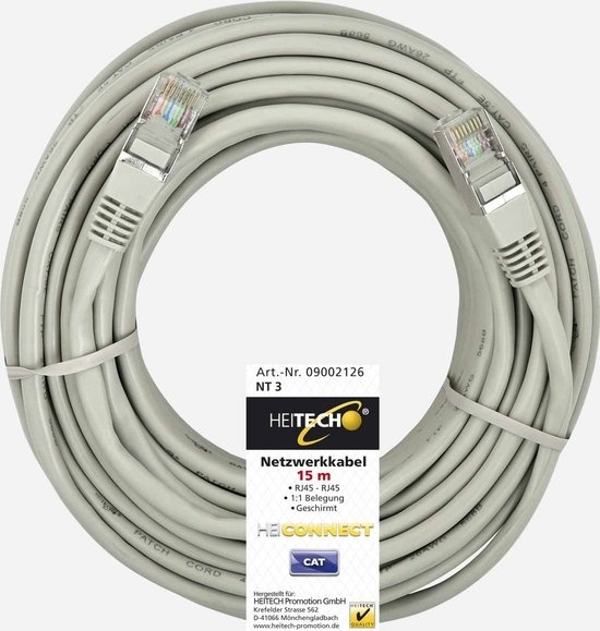 BELLA 2 günstig Kaufen-Heitech Cat5e, 15m Netzwerkkabel Beige. Heitech Cat5e, 15m Netzwerkkabel Beige <![CDATA[Heitech Cat5e, 15m. Kabellänge: 15 m, Kabelstandard: Cat5e, Anschluss 1: RJ-45, Anschluss 2: RJ-45, Geschlechtsspezifischer Anschluss: Stecker/Stecker, Kabelfarbe: Be