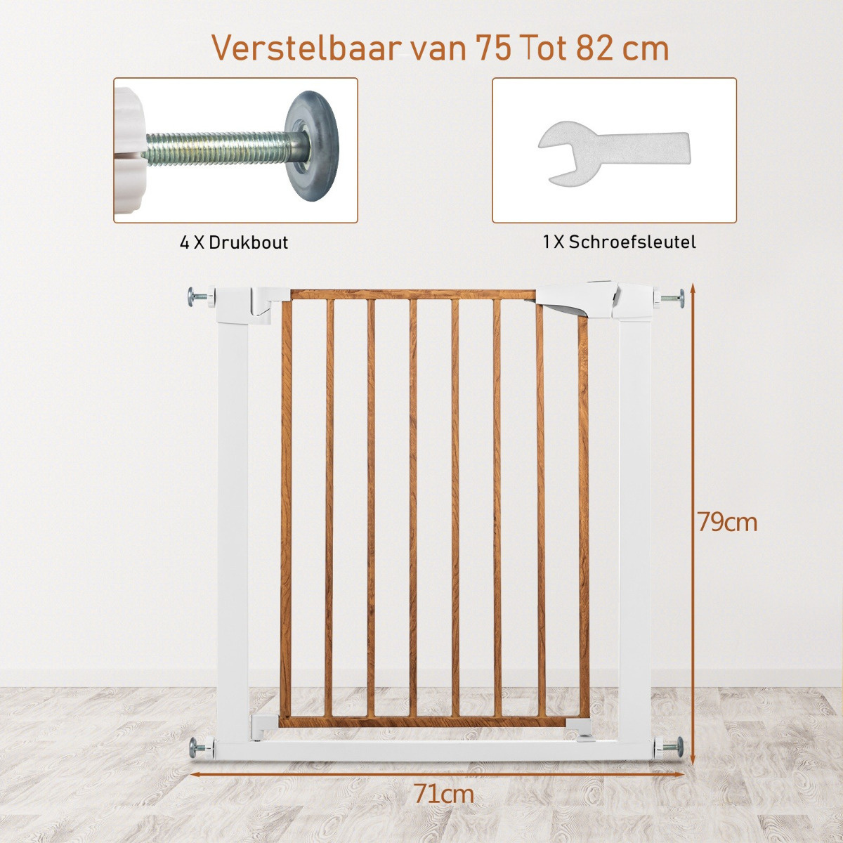 0783501269717 - Costway Sicherheitsgitter Haustiergitter mit automatischer Schließung und Öffnung 71 x 45 x 79 cm weiß 0783501269717 - Costway Sicherheitsgitter Haustiergitter mit automatischer Schließung und Öffnung 71 x 45 x 79 cm weiß