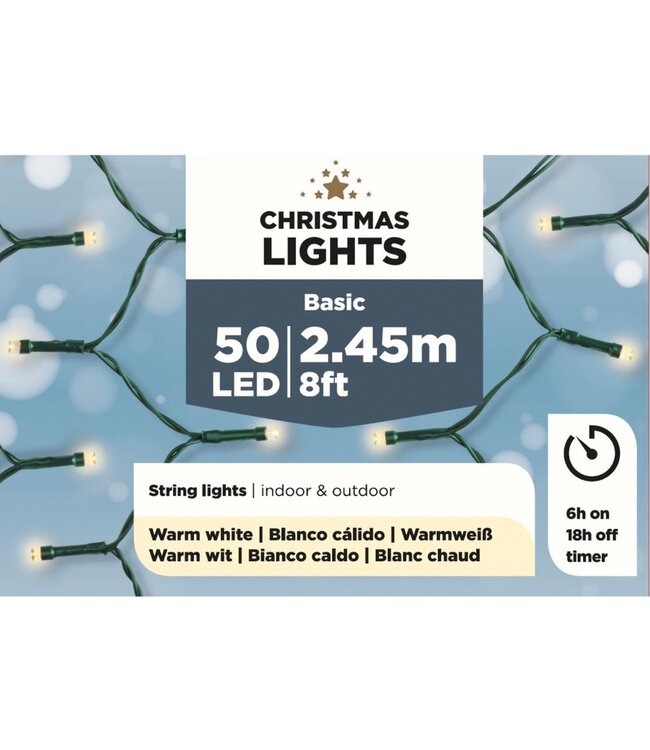 Weihnachtsbeleuchtung Weihnachtslichter - 50 LED - 2,45 m