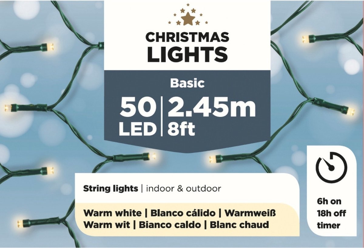 LED Kabel günstig Kaufen-Weihnachtsbeleuchtung Weihnachtslichter - 50 LED - 2,45 m. Weihnachtsbeleuchtung Weihnachtslichter - 50 LED - 2,45 m <![CDATA[Batteriebetriebene LED-Außenleuchten warmweiß 275 cm. 50 LED-Leuchten mit schwarzem Kabel und Batteriehalter. Der Abstand zwisc