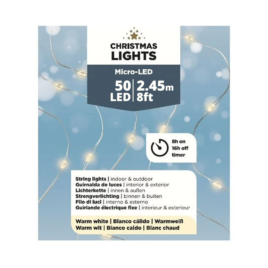 Batterie D günstig Kaufen-Weihnachtsbeleuchtung Weihnachtslichter - 50 LED - 2,45 m. Weihnachtsbeleuchtung Weihnachtslichter - 50 LED - 2,45 m <![CDATA[Batteriebetriebene LED-Außenleuchten warmweiß 525 cm. 50 LED-Leuchten mit grünem Kabel und Batteriehalter. Der Abstand zwische