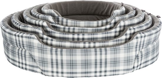 4011905370217 - Hundebett mit hohem Rand Lucky 45 x 35 cm kariert grau 4011905370217 - Hundebett mit hohem Rand Lucky 45 x 35 cm kariert grau
