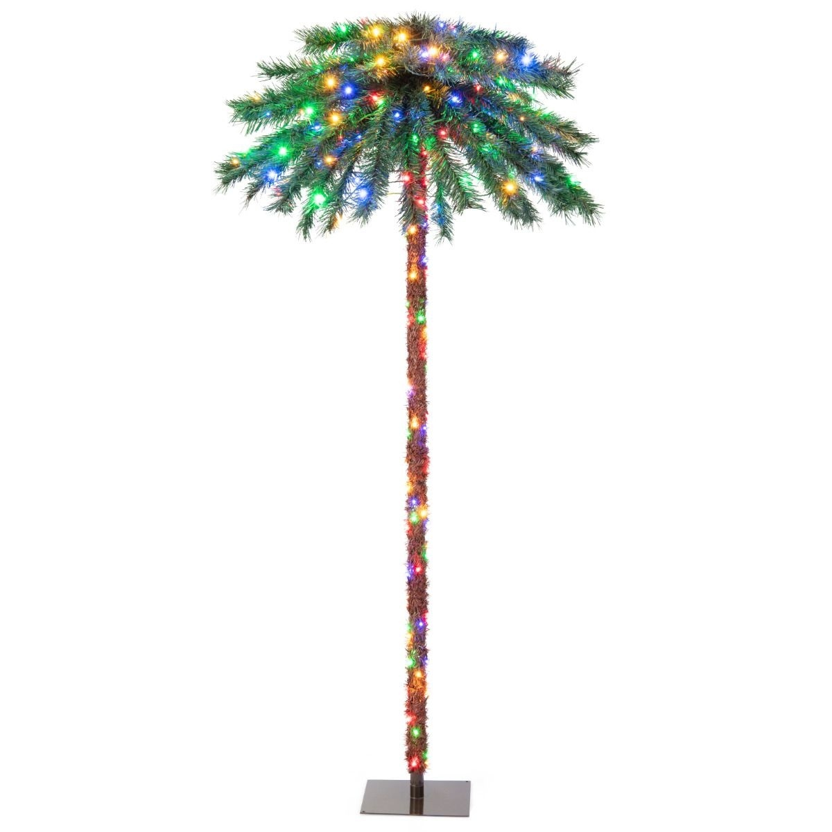 0794094641347 - Costway 183 cm hohe künstliche Palme mit PVC-Zweig -Spitzen beleuchteter Kunstbaum für Weihnachtsgrün