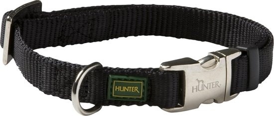 Hunter Click Collar Alu Nylon Soft Schwarz - Hundehalsband - 40-55x2.0 cm