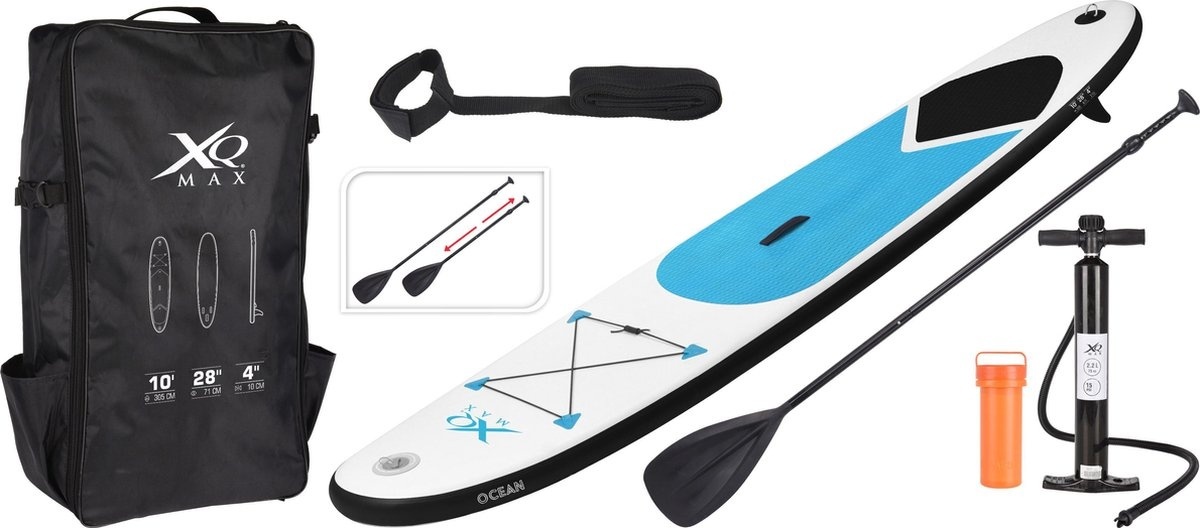 Stand Up  günstig Kaufen-XQ Max SUP Board 6-teiliges Set - 305cm - Blau/ Weiß. XQ Max SUP Board 6-teiliges Set - 305cm - Blau/ Weiß <![CDATA[Das XQ Max Sup Board Set ist die perfekte Lösung für Stand-Up-Paddle (SUP) Enthusiasten, die nach Bequemlichkeit suchen, ohne d