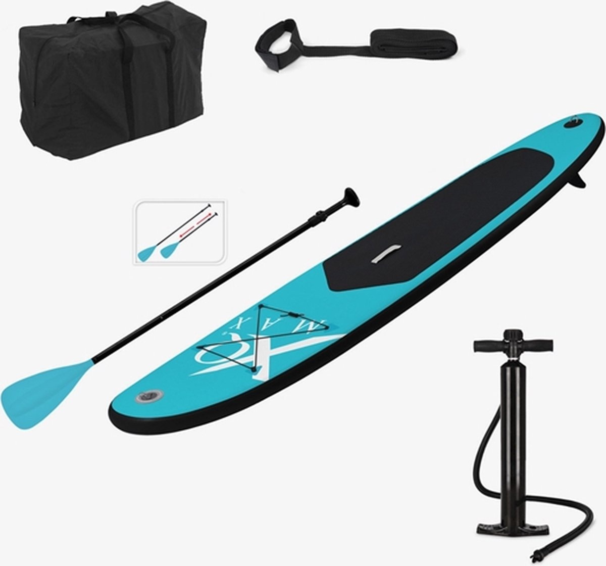 8719407080974 - XQ Max SUP Board 6-teiliges Set - 285cm - Blau Schwarz 8719407080974 - XQ Max SUP Board 6-teiliges Set - 285cm - Blau Schwarz