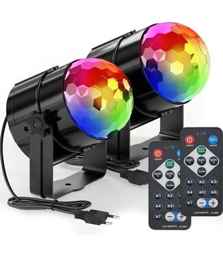 Auronic Auronic Rotierende Discolampe - Discokugel - LED - Fernbedienung und musikgesteuert - Kinder/Erwachsene