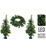 Weihnachtsbäume und Weihnachtskranz mit LED - 3er Set