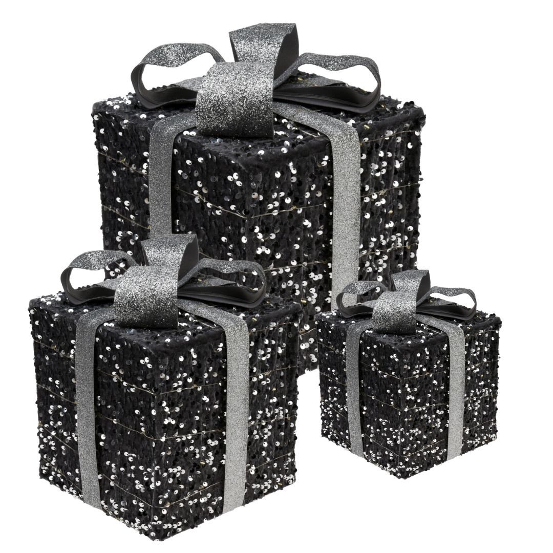 Nach 20 günstig Kaufen-3 beleuchtete Geschenkboxen mit Led - Silber - 15cm, 20cm, 25cm. 3 beleuchtete Geschenkboxen mit Led - Silber - 15cm, 20cm, 25cm <![CDATA[SET von 3! Weihnachtslichter-Geschenkboxen - 15cm -20cm -25cm Diese einzigartigen Geschenkboxen geben ein sehr warmes
