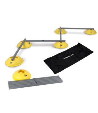 Dunlop Dunlop Fitness Set Hürden - 16-teilig - zum Training von Kondition, Koordination, Schnelligkeit und Beweglichkeit - mit Aufbewahrungstasche