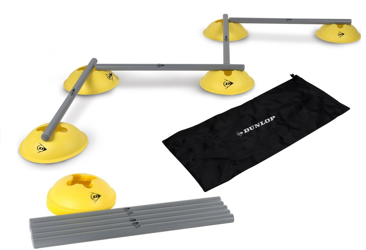 Beweglichkeit günstig Kaufen-Dunlop Fitness Set Hürden - 16-teilig - zum Training von Kondition, Koordination, Schnelligkeit und Beweglichkeit - mit Aufbewahrungstasche. Dunlop Fitness Set Hürden - 16-teilig - zum Training von Kondition, Koordination, Schnelligkeit und Bewe