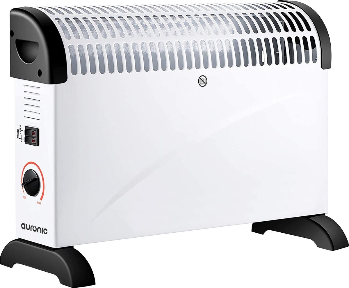 Auronic Elektrische Konvektorheizung - 750/1250/2000 Watt - Einstellbarer Thermostat - Weiß