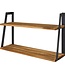 LifeGoods LifeGoods Schwebendes Wandregal - 41cm - 2 Schichten - Industriell - Holz - Schwarz/Braun