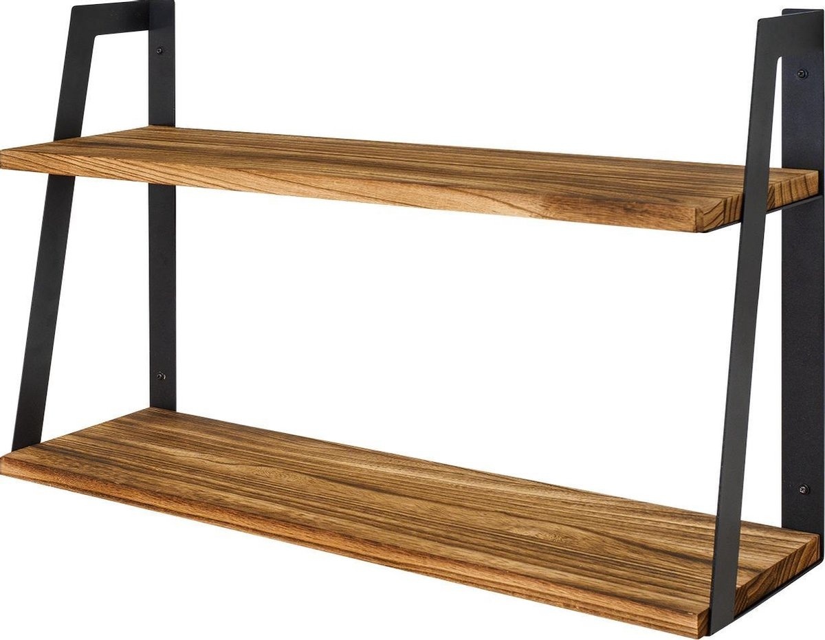 Regal in günstig Kaufen-LifeGoods Schwebendes Wandregal - 41cm - 2 Schichten - Industriell - Holz - Schwarz/Braun. LifeGoods Schwebendes Wandregal - 41cm - 2 Schichten - Industriell - Holz - Schwarz/Braun <![CDATA[Mit dem schwebenden Wandregal mit zwei Ebenen von LifeGoods organ