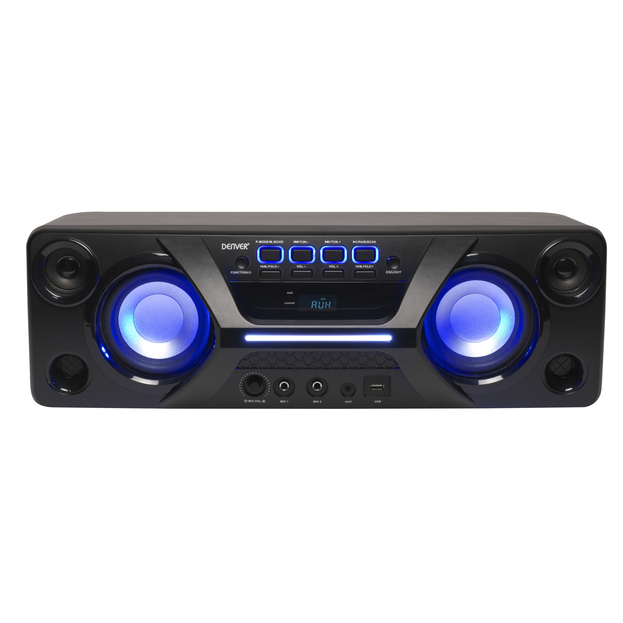 Bluetooth FM günstig Kaufen-Denver Bluetooth-Lautsprecher mit Discolicht und FM-Radio. Denver Bluetooth-Lautsprecher mit Discolicht und FM-Radio <![CDATA[Mit diesem eleganten tragbaren Bluetooth-Lautsprecher sind Sie immer und überall für eine spontane Party bereit. Die integriert