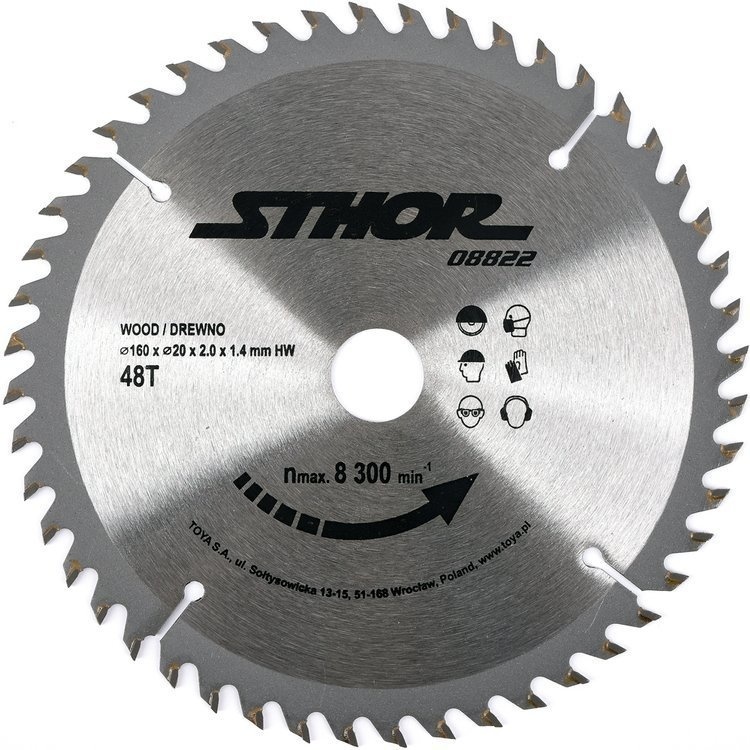 Durchmesser von günstig Kaufen-STHOR Kreissägeblatt Ø160 mm - 48 T - Innendurchmesser 20 mm. STHOR Kreissägeblatt Ø160 mm - 48 T - Innendurchmesser 20 mm <![CDATA[Widia-Sägeblatt von Toya zum Sägen in Holz und Kunststoff. Das Sägeblatt hat einen Spanwinkel von ca