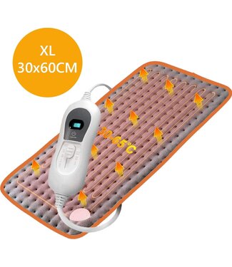 LifeProducts Lifeproducts Electric XL Heat Pillow For Back/Neck/Shoulder/ Abdomen - Elektrisches Kissen mit einstellbarer Wärme - waschbar - Wärmedecke - 100W - Grau - 30x60CM