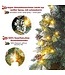 Yorbay Künstlicher Weihnachtsbaum verschneit mit LED-Lichtern und Tannenzapfen - 210cm