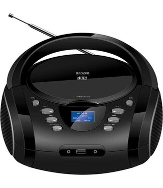 Denver Denver Tragbare Boombox - Bluetooth - DAB Radio - DAB+/FM Radio - AUX/USB/SD - LCD-Bildschirm - TDB10 - Schwarz