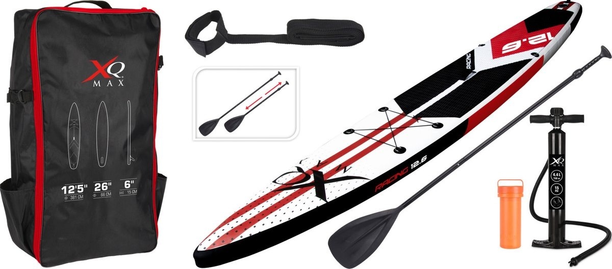 8719407050618 - XQ Max SUP Board 6er Set - Aufblasbar - 381cm - Weiß Rot Schwarz 8719407050618 - XQ Max SUP Board 6er Set - Aufblasbar - 381cm - Weiß Rot Schwarz