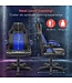 LifeGoods Game Chair - Verstellbar - Kunstleder - Blau/Schwarz