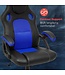 LifeGoods Game Chair - Verstellbar - Kunstleder - Blau/Schwarz
