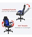 LifeGoods Game Chair - Verstellbar - Kunstleder - Blau/Schwarz