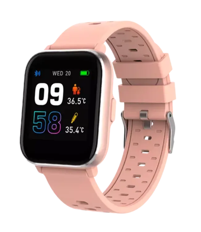 Denver Smartwatch - Einfacher Rückgabeknopf - Schrittzähler - Anrufe/SMS - TUYA App - Schlafaktivität - Herzfrequenz, Blutdruckmesser, Sportmodus - IP68 - SW164 - Pink