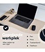 WURK Professionelle Schreibtischunterlage Kunstleder - Schreibtisch-Organizer - Inklusive Kabelclip - Beige - 80x40