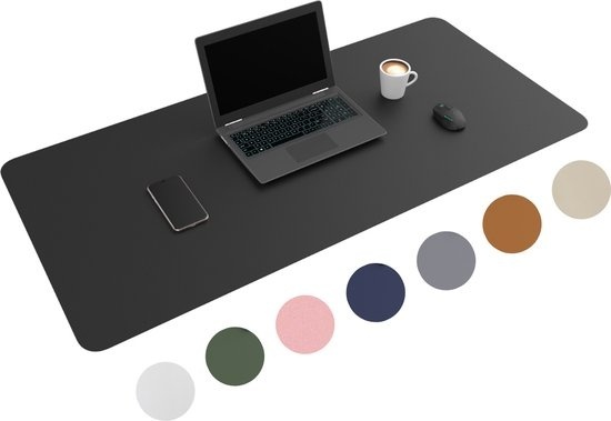 Schreibtisch  günstig Kaufen-WURK Professional Schreibtischunterlage Kunstleder - Schreibtisch-Organizer - Schreibtischzubehör - Mauspad XXL- Inklusive Kabelclip - 120x60 - Schwarz. WURK Professional Schreibtischunterlage Kunstleder - Schreibtisch-Organizer - Schreibtischzubeh&#