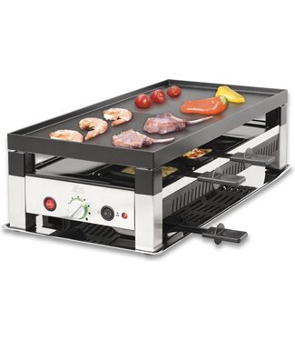 Solis Solis 5 in 1 Tischgrill 791 Gourmet Set 8 Personen - Raclette - Silber/Schwarz