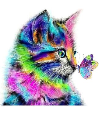 Rubye® ubye® Diamond Painting Katze - Diamond Painting für Kinder und Erwachsene - 40x40cm