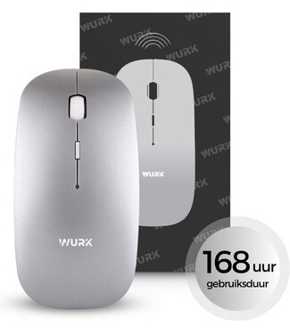 Wurk Wurk Kabellose Maus – Wiederaufladbar – Bluetooth 4.0 – 2.4GHz – USB – Kabellos – Computermaus – Laptop – PC – Silber