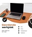 WURK Professional Schreibtischunterlage Kunstleder - Schreibtisch-Organizer - Schreibtischzubehör - Mauspad XXL- Inklusive Kabelclip - 80x40 - Cognacbraun