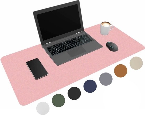 Mauspad/Mousepad günstig Kaufen-WURK Professionelle Schreibtischunterlage aus Kunstleder - Schreibtischorganisation - Schreibtischzubehör - Mauspad XXL- Inklusive Kabelclip - 80x40 - Pink. WURK Professionelle Schreibtischunterlage aus Kunstleder - Schreibtischorganisation - Schreib