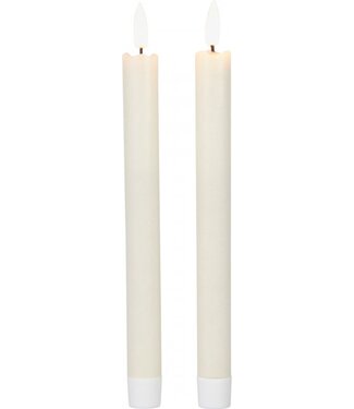 O'DADDY O'DADDY® Dinner-Kerzen led - 2er-Set - 24,5 cm - lange Kerzen - flackernder Docht und Fernbedienung - led-Kerzen - warmweißes Licht - creme