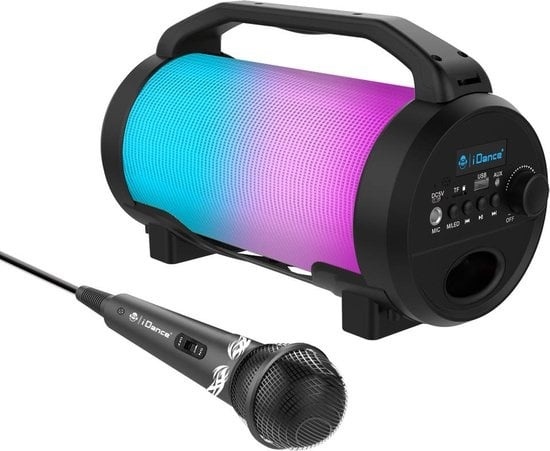 Bluetooth Lautsprecher günstig Kaufen-iDance CYCLONE400BK Karaoke Set - Bluetooth Party Lautsprecher mit Disco LED Beleuchtung - Inklusive Mikrofon. iDance CYCLONE400BK Karaoke Set - Bluetooth Party Lautsprecher mit Disco LED Beleuchtung - Inklusive Mikrofon <![CDATA[Mit dem iDance CYCLONE400