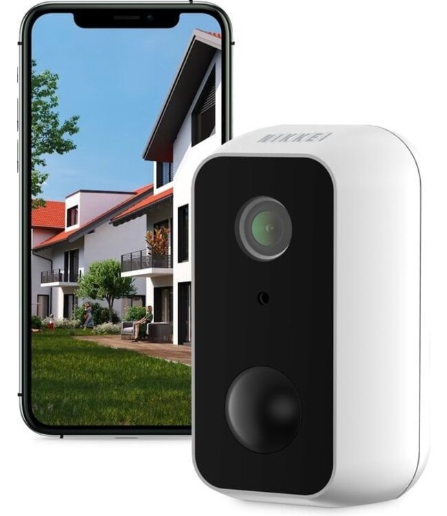 Nikkei CAM5 Outdoor Sicherheitskamera - Drahtlos - Full HD IP Außenkamera mit WiFi - Bewegungssensor und Nachtsicht - Wasserdicht (IP65) - Smart App