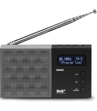 Nikkei Nikkei NDB30BK Tragbares DAB+ Radio - Weckerradio - Kabellos - Schwarz/Grau